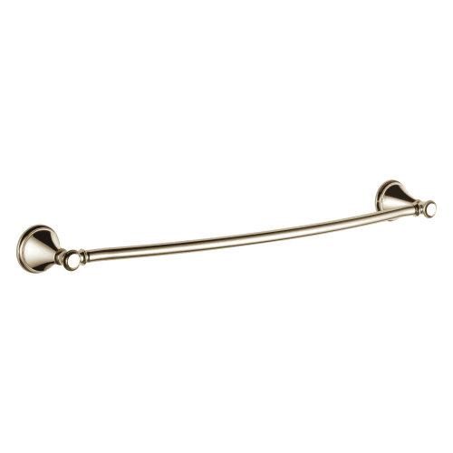 DELTA® 79724-PN Cassidy™ Towel Bar, 24 in L Bar, 4-1/2 in OAD x 2-1/2 in OAH, Brass, Nickel Plated, Import