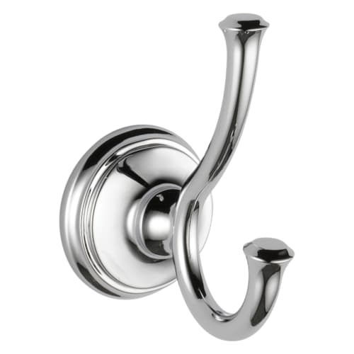 DELTA® 79735 Cassidy™ Robe Hook, 2 Hooks, 2-1/2 in OAW x 3-7/8 in OAD x 4-5/8 in OAH, Brass, Import