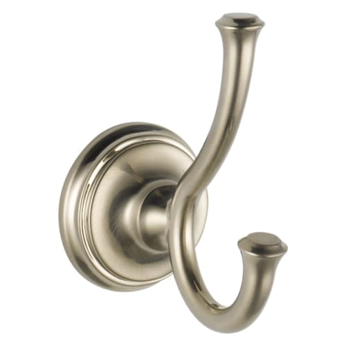 DELTA® 79735-SS Cassidy™ Robe Hook, 2 Hooks, 2-1/2 in OAW x 3-7/8 in OAD x 4-5/8 in OAH, Brass, Import