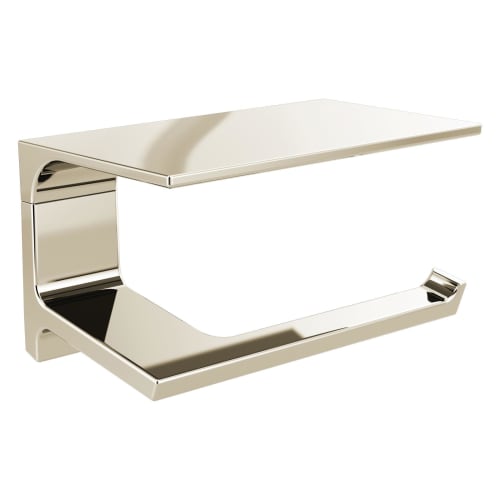 DELTA® 79956-PN Pivotal™ Tissue Holder With Shelf, 3-1/2 in H, Zinc, Polished Nickel, Import