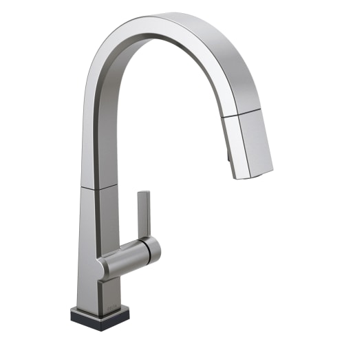 DELTA® 9193T-AR-DST Pivotal™ Kitchen Faucet With Touch2O® Technology, 1.8 gpm Flow Rate, Arctic™ Stainless, 1 Handles, 1 Faucet Holes, Function: Traditional, Domestic
