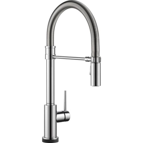 DELTA® 9659T-DST Pull-Down Kitchen Faucet With Spring Spout, Trinsic®, 1.8 gpm Flow Rate, Polished Chrome, 1 Handles, 1 Faucet Holes, Function: Traditional, Domestic, Commercial