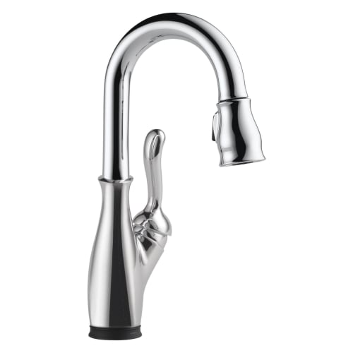 DELTA® 9678T-DST Leland® Pull-Down Kitchen Faucet, 1.8 gpm Flow Rate, Polished Chrome, 1 Handles, 3 Faucet Holes, Domestic