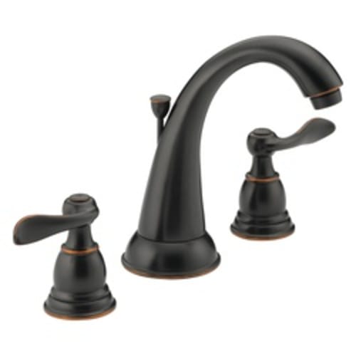 DELTA® B3596LF-OB Windemere® Widespread Lavatory Faucet, 1.2 gpm, 4-15/16 in H Spout, 6 to 16 in Center, Oil Bronze, 2 Handles, Pop-Up Drain, Import, Commercial