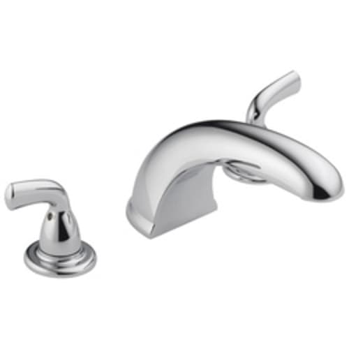 DELTA® BT2710 Foundations® Roman Tub Trim, 18 gpm, 8 to 16 in Center, Chrome Plated, 2 Handles, Hand Shower Yes/No: No