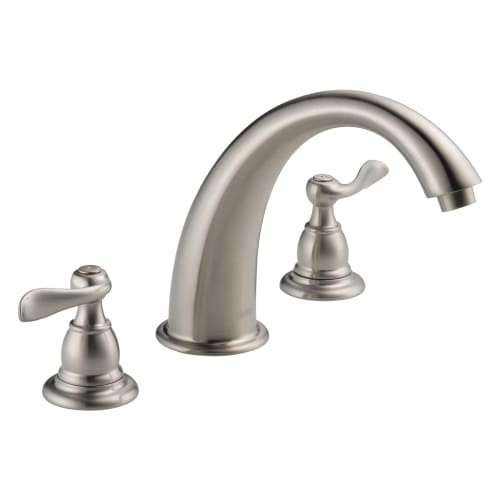 DELTA® BT2796-SS Roman Tub Trim, Windemere®, 18 gpm Flow Rate, 8 to 16 in Center, Stainless Steel, 2 Handles, Function: Traditional, Import