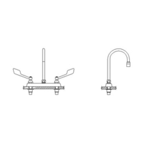 DELTA® 26C3945 Sink Faucet, 1.5 gpm, 8 in Center, 2 Handles, Chrome Plated, Import, Commercial