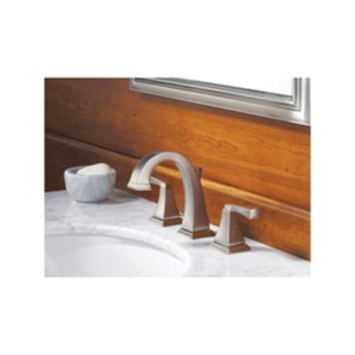 DELTA® 3551LF-SP Dryden™ Widespread Lavatory Faucet, 1.2 gpm, 6-1/4 in H Spout, 6 to 16 in Center, SpotShield® Stainless Steel, 2 Handles, Metal Pop-Up Drain, Import