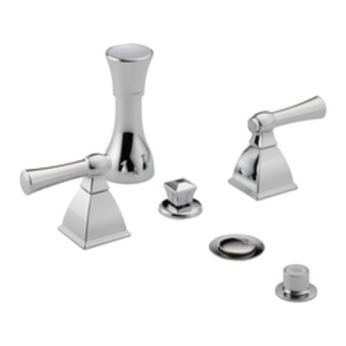 Brizo® 6340-PC Vesi® Bidet Faucet, 5 to 8 in Center, 3 Handles, Pop-Up Drain, Chrome Plated, Domestic, Commercial