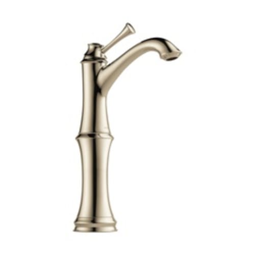 Brizo® 65105LF-PN-ECO Baliza® Vessel Lavatory Faucet, 1.2 gpm, 9-45/64 in H Spout, 1 Handle, Grid Strainer Drain, Polished Nickel, Import, Commercial