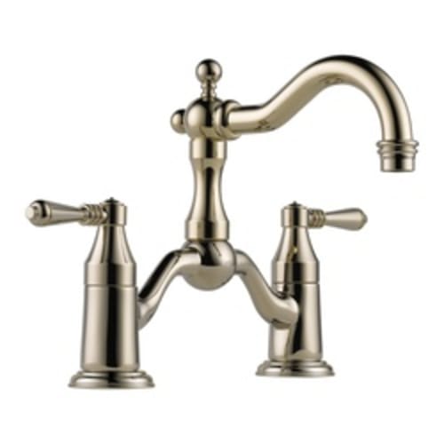 Brizo® 65536LF-PN Tresa® Widespread Bridge Lavatory Faucet, 1.5 gpm, 5-1/2 in H Spout, 8 in Center, 2 Handles, Pop-Up Drain, Polished Nickel, Domestic, Commercial