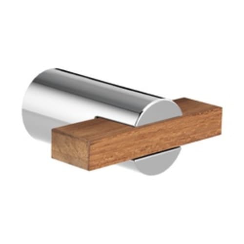 Brizo® 699135-PCTK Litze™ Drawer Pull, Metal, Polished Chrome/Teak Wood, Import