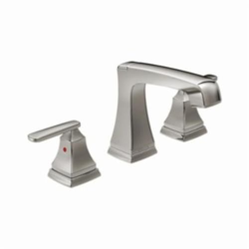 DELTA® 3564-SSMPU-DST Ashlyn® Widespread Lavatory Faucet, 1.5 gpm, 4-1/8 in H Spout, 4 to 16 in Center, 2 Handles, Pop-Up Drain, Stainless Steel, Commercial