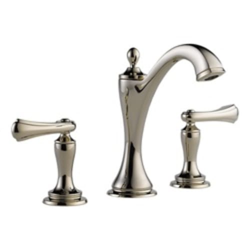 Brizo® 65385LF-PNLHP Charlotte® Widespread Lavatory Faucet, 1.5 gpm, 5-5/8 in H Spout, 6 to 16 in Center, Polished Nickel, Pop-Up Drain, Import, Commercial