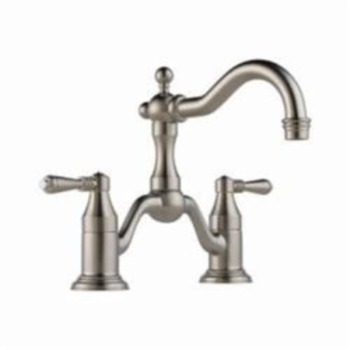 Brizo® 65536LF-BN Tresa® Widespread Bridge Lavatory Faucet, 1.5 gpm, 5-1/2 in H Spout, 8 in Center, 2 Handles, Pop-Up Drain, Brushed Nickel, Domestic, Commercial