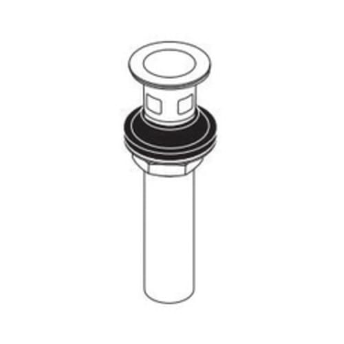 Brizo® RP81628BL Pushbutton Pop-Up Drain Assembly With Overflow, 2-1/8 in, 2-1/2 in Grid, Brass Drain, Matte Black, Import