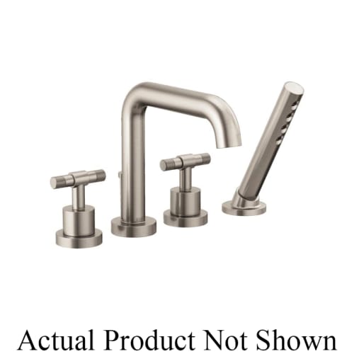 Brizo® T67435-NKLHP Roman Tub Trim, Litze™, 2 gpm Flow Rate, 9 to 16 in Center, Luxe Nickel, 2 Handles, Function: Traditional, Domestic
