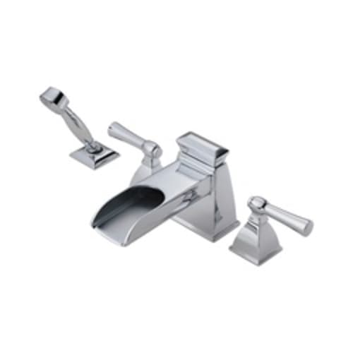 Brizo® T67745-PC Roman Tub Trim, Vesi®, 13 to 16 in Center, Polished Chrome, 2 Handles, Function: Traditional, Domestic