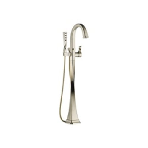 Brizo® T70130-BN Free Standing Tub Filler Trim, Virage®, 2 gpm, Brushed Nickel, 1 Handles, Hand Shower Yes/No: Yes, Domestic