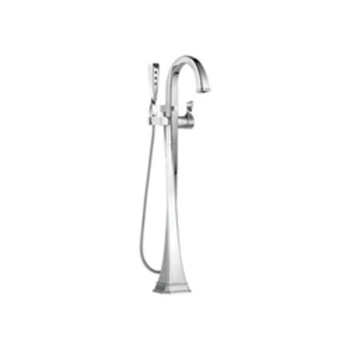 Brizo® T70130-PC Free Standing Tub Filler Trim, Virage®, 2 gpm, Chrome Plated, 1 Handles, Hand Shower Yes/No: Yes, Domestic