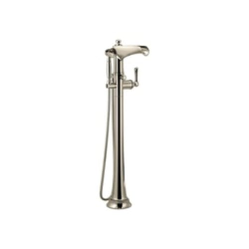 Brizo® T70161-PN Free Standing Tub Filler Trim, Rook™, 2 gpm, Polished Nickel, 1 Handles, Hand Shower Yes/No: Yes, Domestic