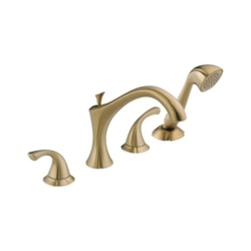 DELTA® T4792-CZ Roman Tub Trim, Addison™, 2 gpm Flow Rate, 8 to 16 in Center, Brilliance® Champagne Bronze, 2 Handles, Function: Traditional, Import