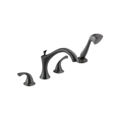 DELTA® T4792-RB Roman Tub Trim, Addison™, 2 gpm Flow Rate, 8 to 16 in Center, Venetian Bronze, 2 Handles, Function: Traditional, Import