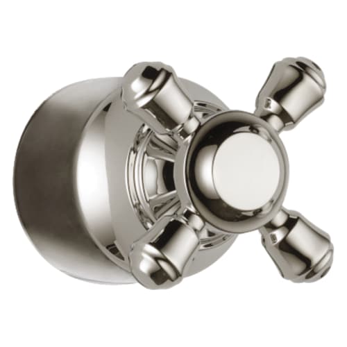 DELTA® H595PN Cassidy™ Cross Handle, For Use With Model T11897-LHP Diverter Trim and Roman Tub Faucet, Metal, Polished Nickel, Import