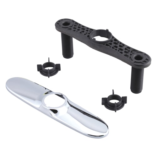 DELTA® RP70714 Essa® Escutcheon With Baseplate and Nuts, 15.4 in L x 3 in H x 6.9 in W, Polished Chrome, Import