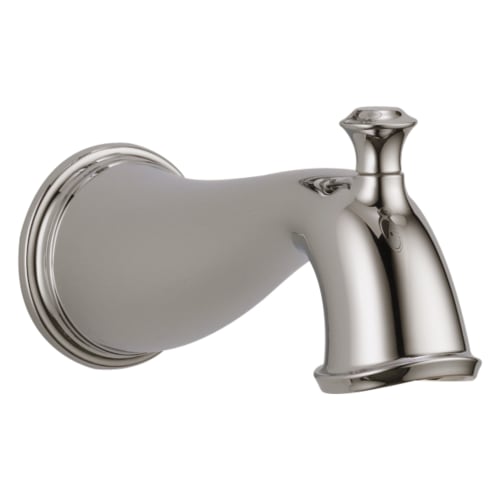 DELTA® RP72565PN Cassidy Pull-Up Diverter Tub Spout, 6-1/2 in L x 3 in H, For Use With Tub and Shower Faucet, Polished Nickel, Import