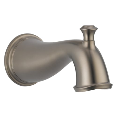 DELTA® RP72565SS Cassidy Pull-Up Diverter Tub Spout, 6-1/2 in L x 3 in H, For Use With Tub and Shower Faucet, Stainless Steel, Import