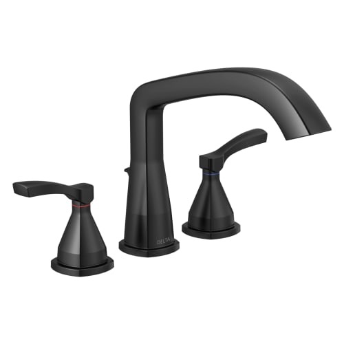 DELTA® T2776-BL Roman Tub Trim, Stryke™, 8 to 16 in Center, Matte Black, 2 Handles, Traditional, Domestic