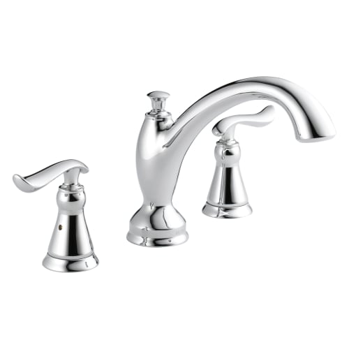 DELTA® T2794 Roman Tub Trim, Linden™, 18 gpm Flow Rate, 8 to 16 in Center, Polished Chrome, 2 Handles, Function: Traditional, Import