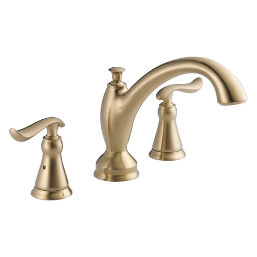 DELTA® T2794-CZ Roman Tub Trim, Linden™, 18 gpm Flow Rate, 8 to 16 in Center, Champagne Bronze, 2 Handles, Function: Traditional, Import