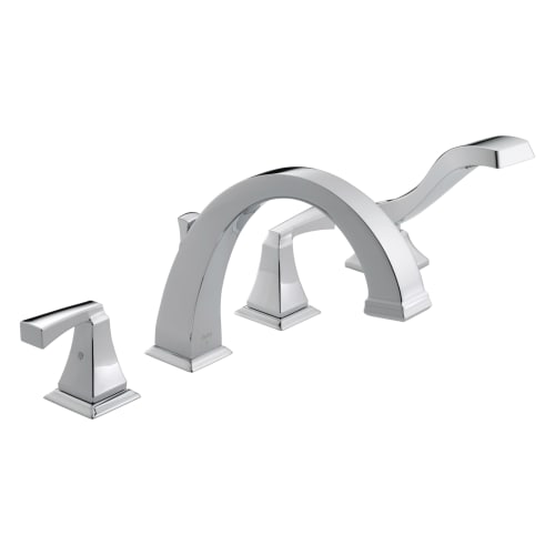 DELTA® T4751 Roman Tub Trim, Dryden™, 2 gpm Flow Rate, 8 to 16 in Center, Polished Chrome, 2 Handles, Function: Traditional, Import