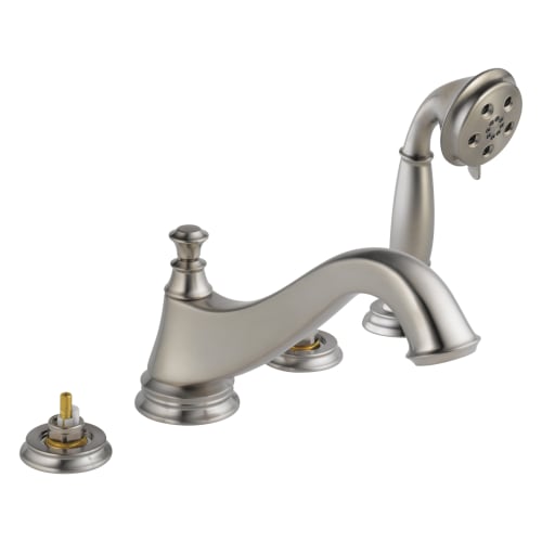 DELTA® T4795-SSLHP Cassidy™ Roman Tub Trim, 1.75 gpm Flow Rate, 10 to 16 in Center, Stainless Steel, Function: Traditional, Import