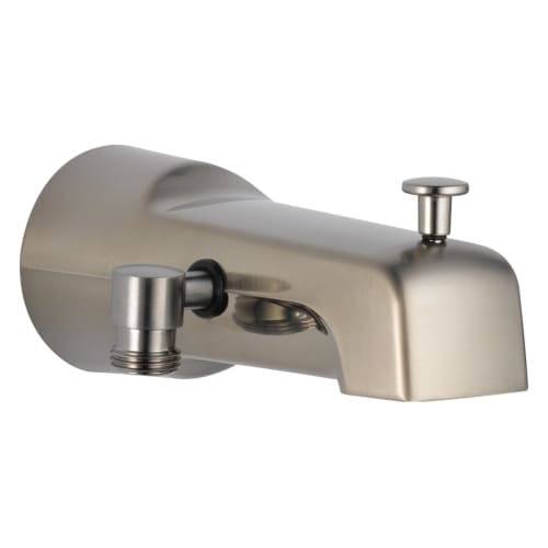 DELTA® U1010-SS-PK Pull-Up Diverter Tub Spout, 6-11/16 in L x 2-7/8 in H, For Use With Tub and Shower Faucet, Metal, Stainless Steel, Import
