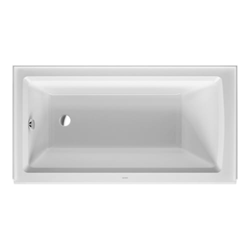 DURAVIT 700354000000090 Architec Bathtub, Soaking, Rectangle Shape, 60 in L x 32 in W, Left Drain, White, Import