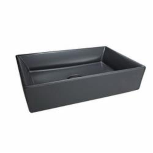 DXV D20080022.425 POP® Vessel Bathroom Sink, Rectangle, 6-9/16 in H x 22 in W x 15 in D, Fine Fireclay, Chenille Gray, Import