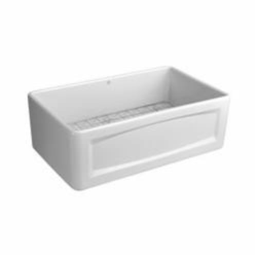 DXV D20102000.415 Hillside™ Apron Front Kitchen Sink, 30 in W x 18-1/16 in D x 10-1/8 in H, Fine Fireclay, Canvas White
