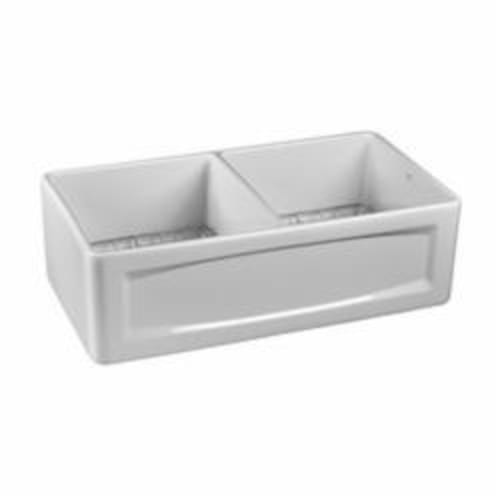 DXV D20103000.415 Hillside™ Apron Front Kitchen Sink, 33-3/8 in W x 18-1/16 in D x 10-1/8 in H, Fine Fireclay, Canvas White