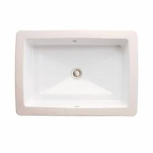 DXV D20140000.415 POP® Bathroom Sink With Front Overflow, Rectangle, 7-1/2 in H x 23-5/8 in W x 16-5/8 in D, Undercounter Mount, Vitreous China, Canvas White