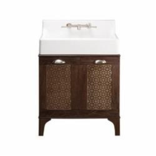 DXV D20155002.415 Oak Hill™ Bathroom Vanity With Sink, 8 in Faucet Hole Spacing, 41-1/8 in H x 30-1/2 in W x 22-1/4 in D, Fine Fireclay, Canvas White