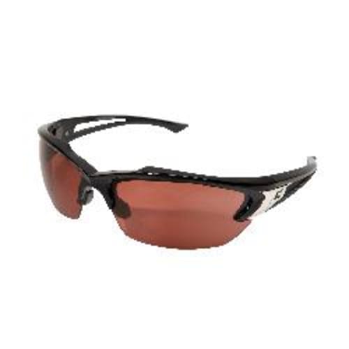 EDGE® SDK115 Khor Non-Polarized Safety Glasses, Anti-Scratch, Copper Lens, Half-Frame Frame, Gloss Black, Nylon Frame, Polycarbonate Lens, ANSI/ISEA Z87.1+2015, MCEPS GL-PD 10-12
