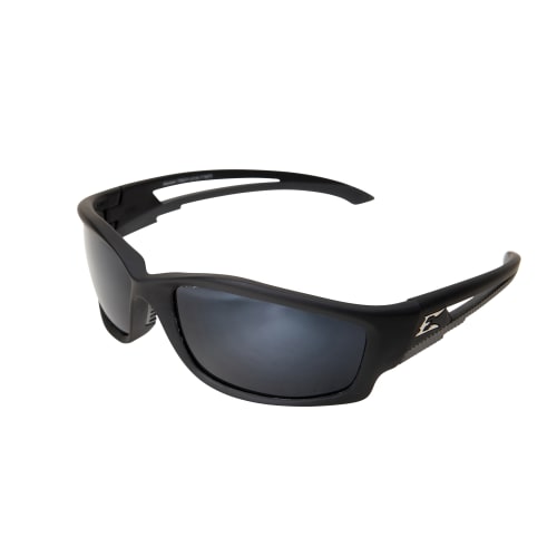 EDGE® TSK21-G15-7 Kazbek Protective Glasses, Scratch Resistant Polarized G-15 Polar Silver Lens, Full Framed/Wraparound Matte Black Rubberized Nylon Frame, Polycarbonate Lens, Specifications Met: ANSI Z87.1-2015, MCEPS GL-PD 10-12