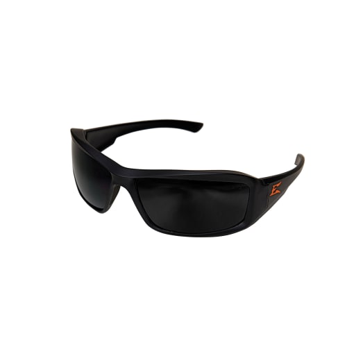 EDGE® TXB236-E2 Brazeau Polarized Safety Glass With Orange E Logo, Smoke Lens, 99.99% UVA/UVB/UVC Rays UV