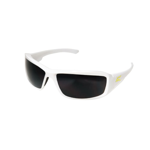 EDGE® TXB246-E1 Brazeau Polarized Safety Glass With Yellow E Logo, Smoke Lens, 99.99% UVA/UVB/UVC Rays UV