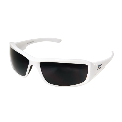 EDGE® TXB246 Brazeau Protective Glasses, Scratch Resistant Polarized White Lens, Full Framed/Wraparound Gloss White Rubberized Nylon Frame, Polycarbonate Lens, Specifications Met: ANSI Z87.1-2015, MCEPS GL-PD 10-12