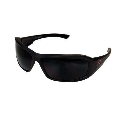 EDGE® XB136 Brazeau Non-Polarized Protective Glasses, Anti-Scratch, Smoke Lens, Full-Frame Frame, Black, Nylon Frame, Polycarbonate Lens, ANSI/ISEA Z87.1+2015, MCEPS GL-PD 10-12