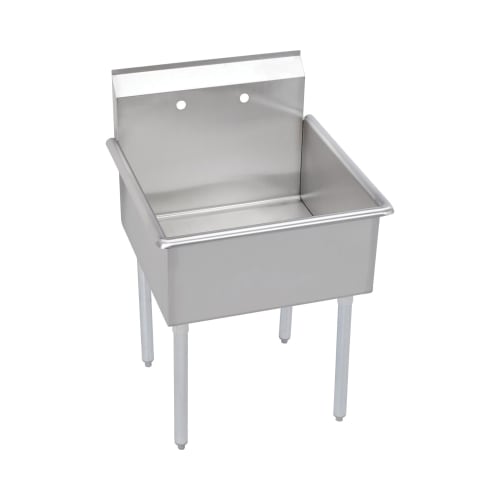 Elkay® B1C18X18X 400 Budget Service Sink, Rectangular, 2 Faucet Holes, 21-1/2 in W x 21 in D x 42 in H, Freestanding Mount, Stainless Steel, Import